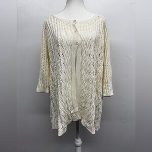 Chic Cream Women's Cable Knit Cardigan